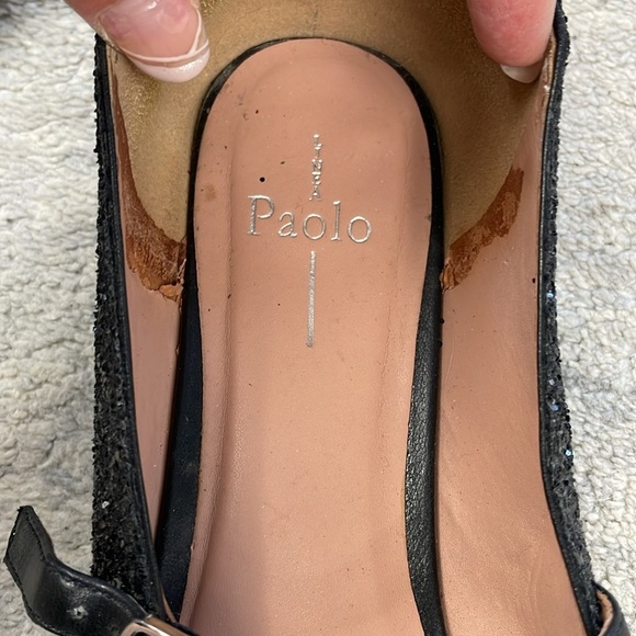 Linea Paolo Niara Glitter Flat Pointed Toe Mary Jane Black Sparkle Sz 11 - Picture 12 of 13